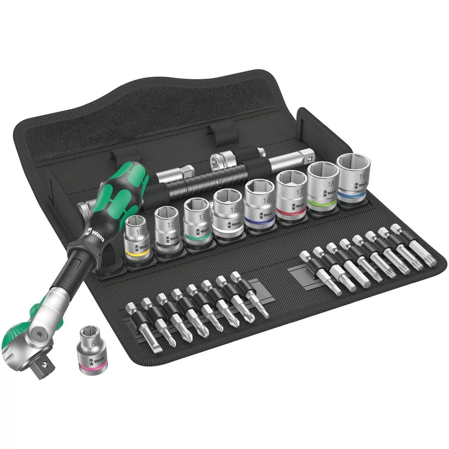 Wera 8100 SB 6 Zyklop Speed Ratchet Set, 3/8-in. Drive, Metric, 29-Pieces