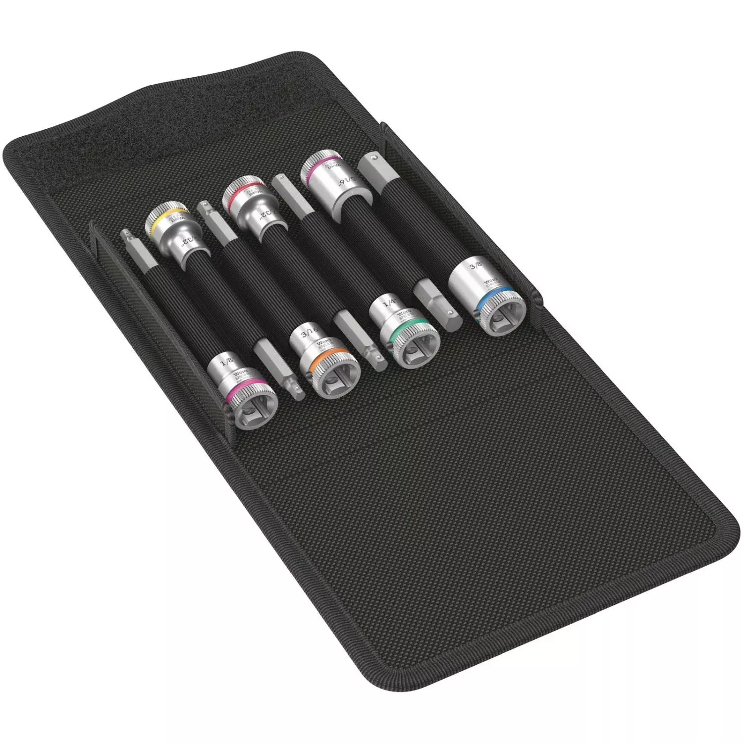 Wera 8740 B Hf Imperial 1 Zyklop Bit Socket Set With Holding Function, 3/8-in. Drive, 7-Pieces