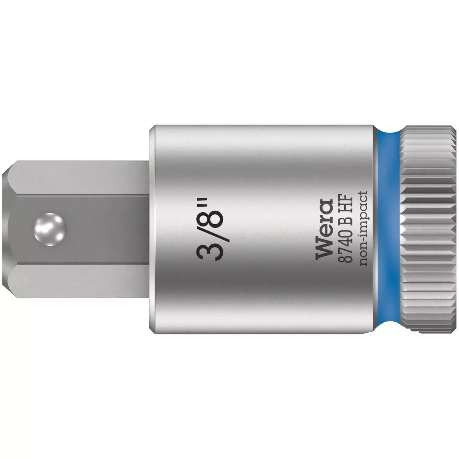 Wera 8740 B Hf Zyklop Bit Socket With Holding Function, 3/8-in. Drive, 3/8-in.x38.5-mm.