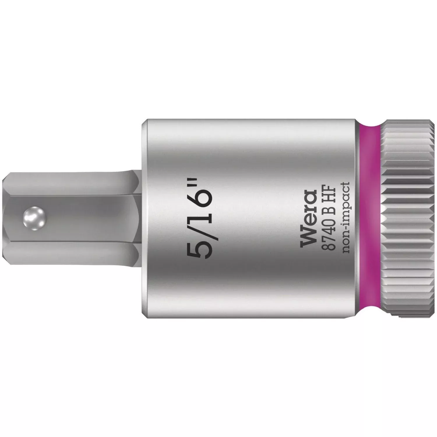 Wera 8740 B Hf Zyklop Bit Socket With Holding Function, 3/8-in. Drive, 5/16-in.x38.5-mm.