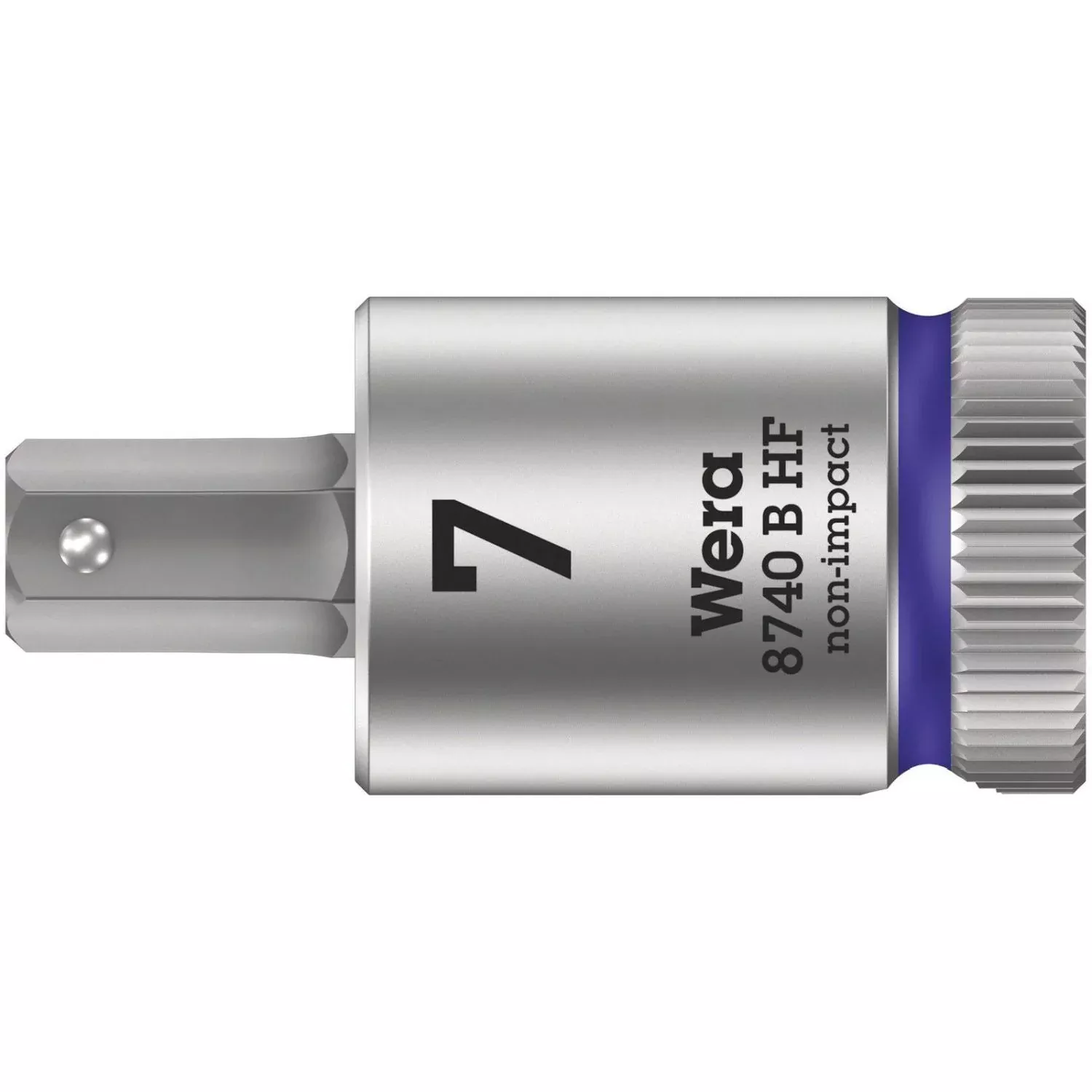 Wera 8740 B Hf Zyklop Bit Socket With Holding Function, 3/8-in. Drive, 7x38.5-mm.