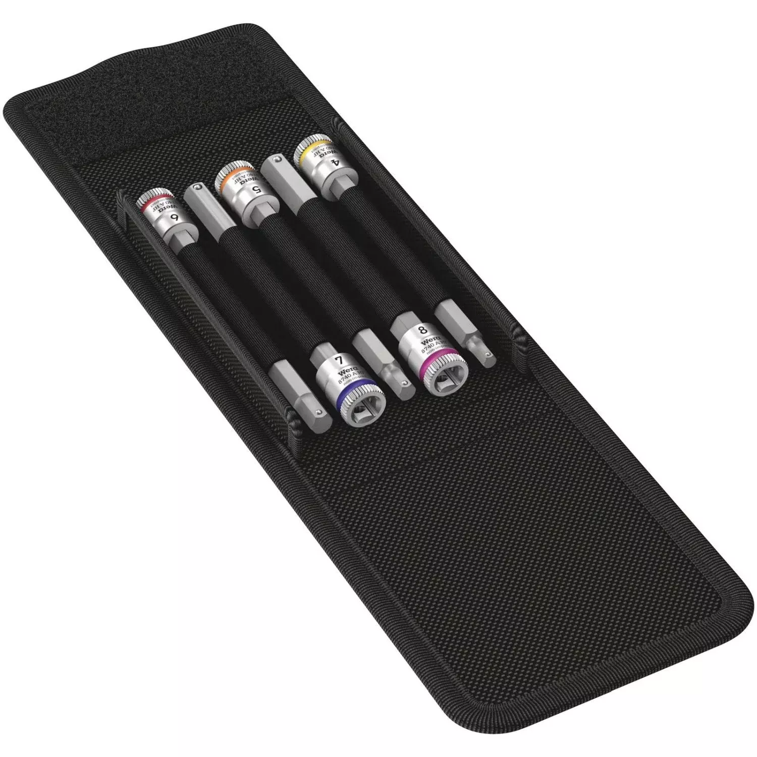 Wera 8740 A Hf 1 Zyklop Bit Socket Set With Holding Function, 1/4-in. Drive, 5-Pieces