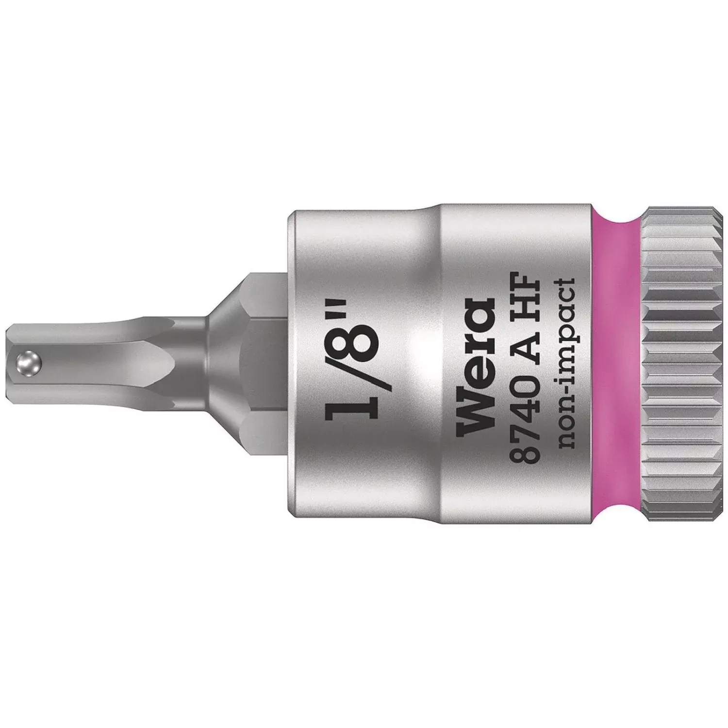 Wera 8740 A Hf Zyklop Bit Socket With Holding Function, 1/4-in. Drive, 1/8-in.x28-mm.