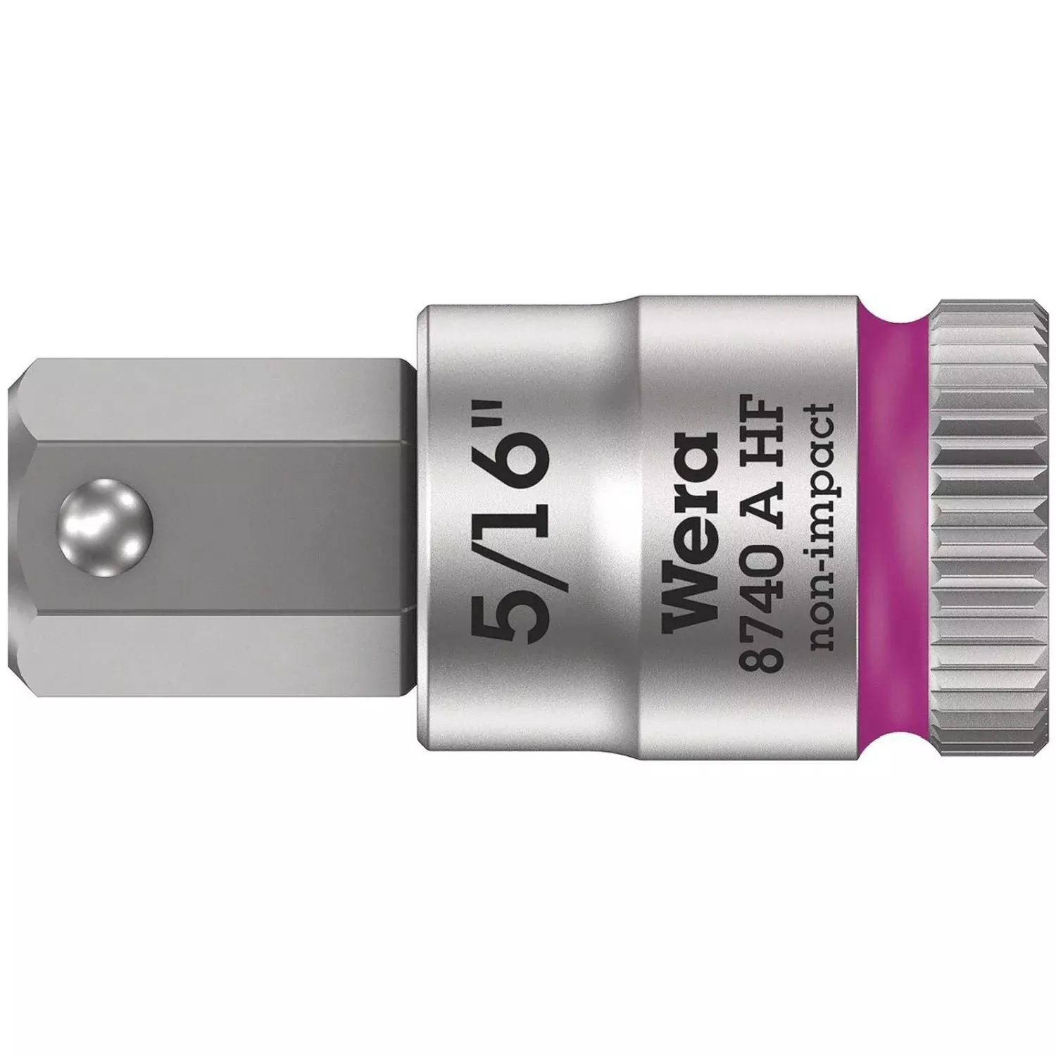 Wera 8740 A Hf Zyklop Bit Socket With Holding Function, 1/4-in. Drive, 5/16-in.x28-mm.