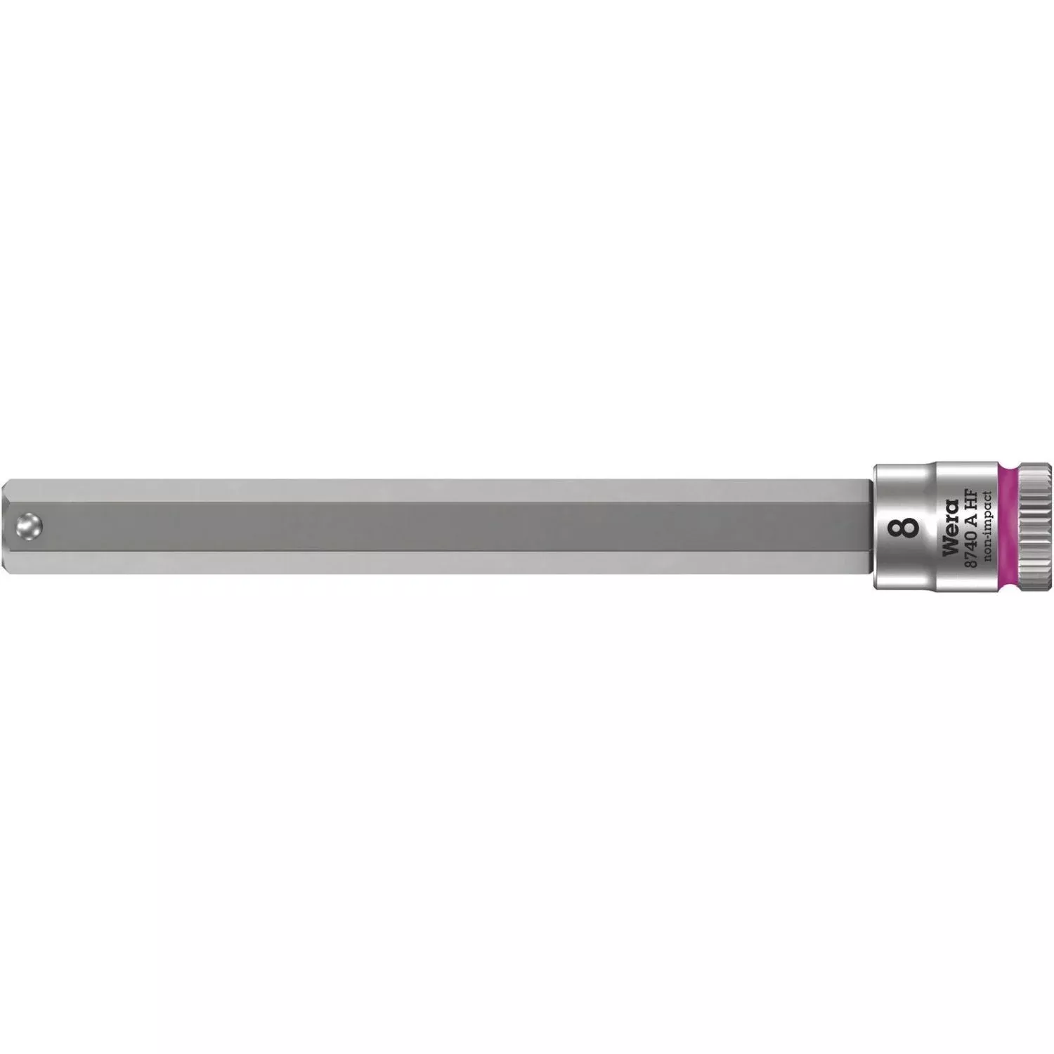 Wera 8740 A Hf Zyklop Bit Socket With Holding Function, 1/4-in. Drive, 8x100-mm.