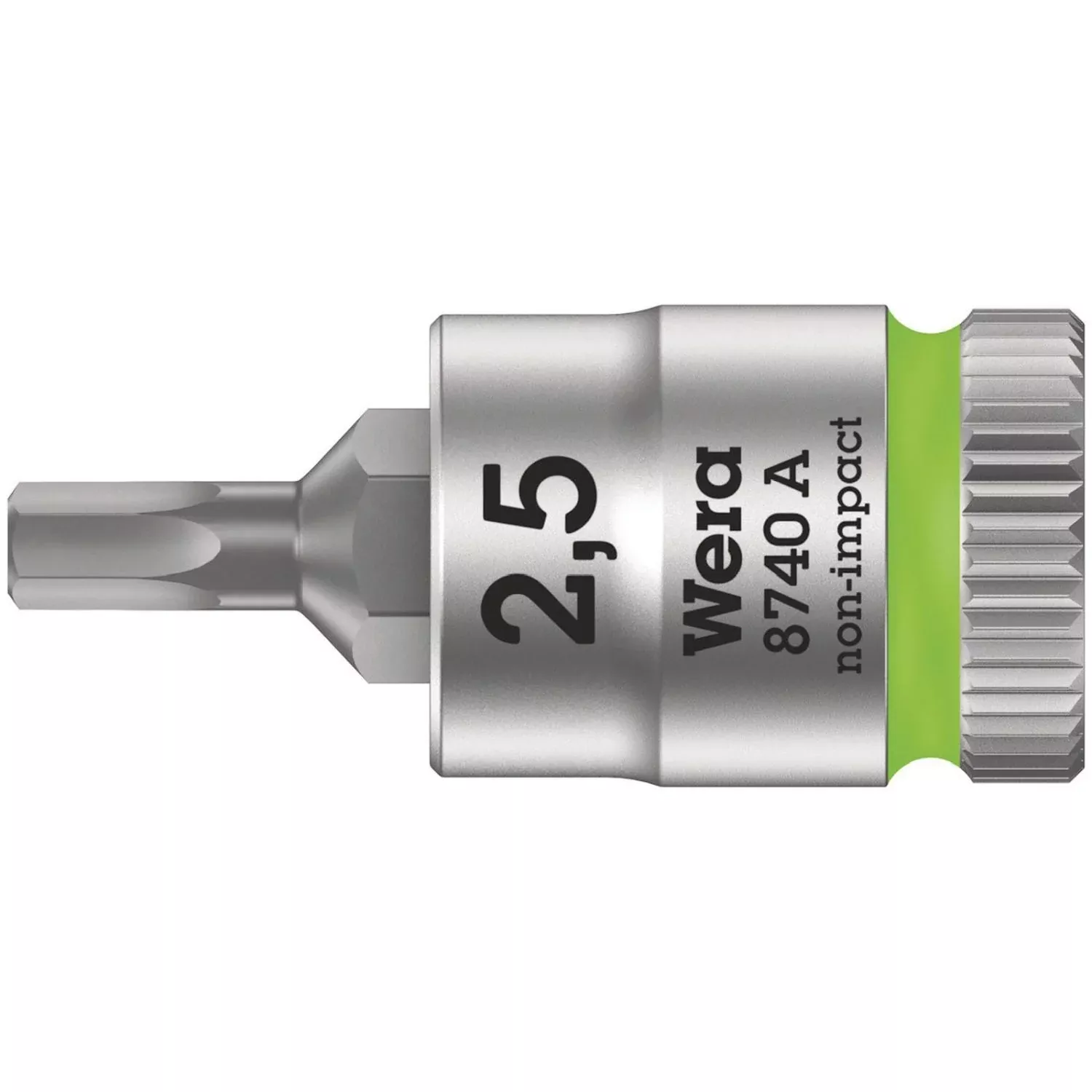 Wera 8740 A Zyklop Bit Socket, 1/4-in. Drive, 2.5x28-mm.