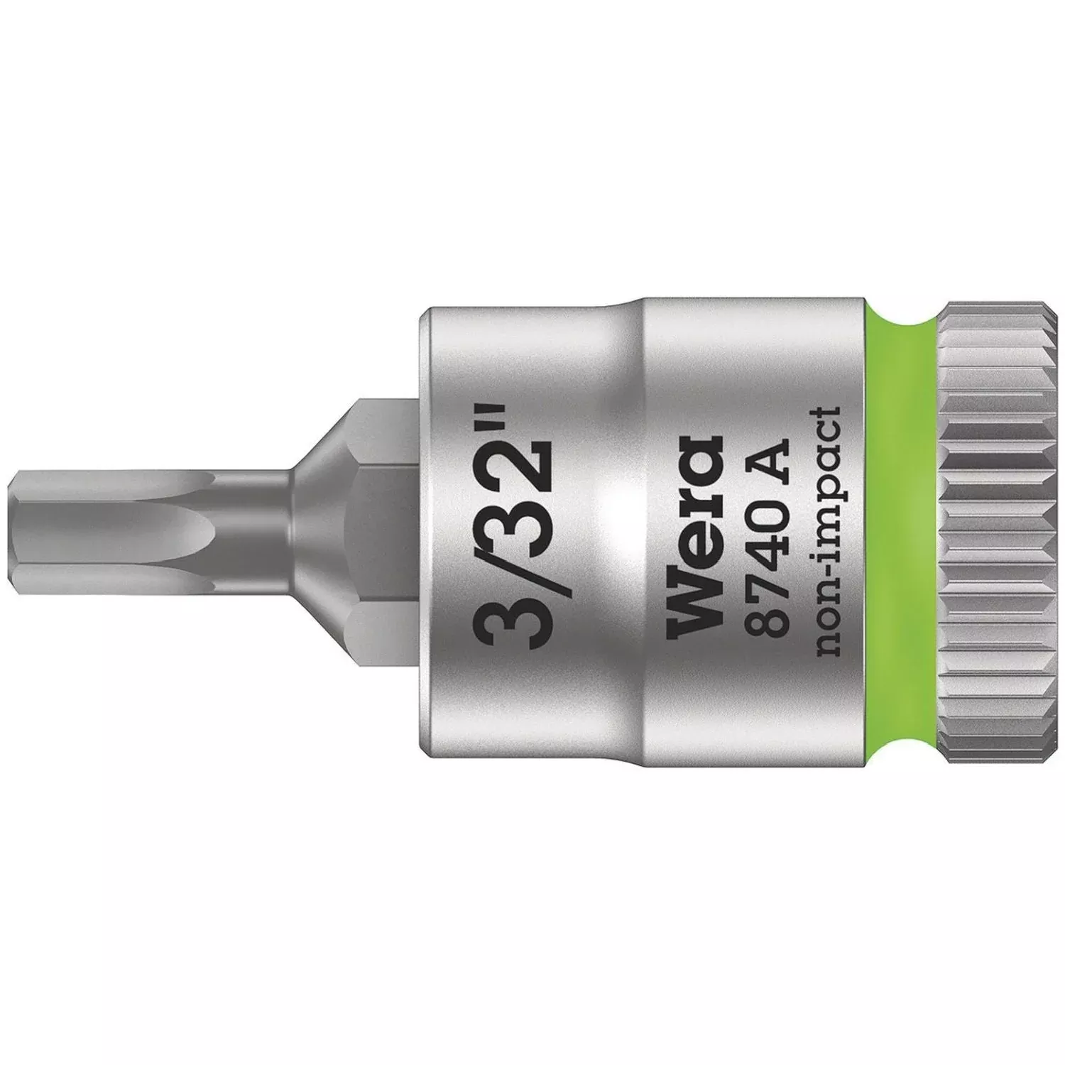Wera 8740 A Zyklop Bit Socket, 1/4-in. Drive, 3/32-in.x28-mm.