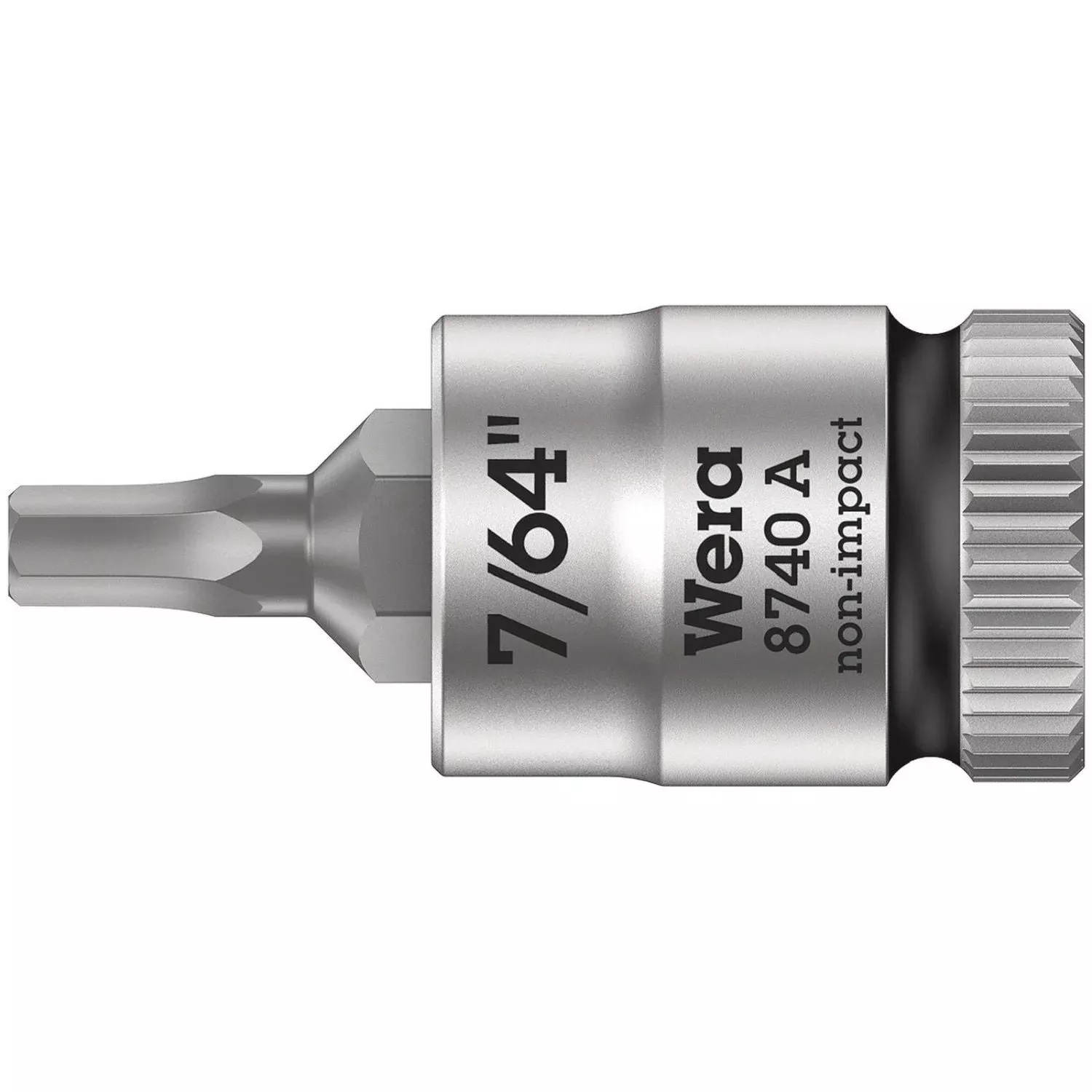 Wera 8740 A Zyklop Bit Socket, 1/4-in. Drive, 7/64-in.x28-mm.