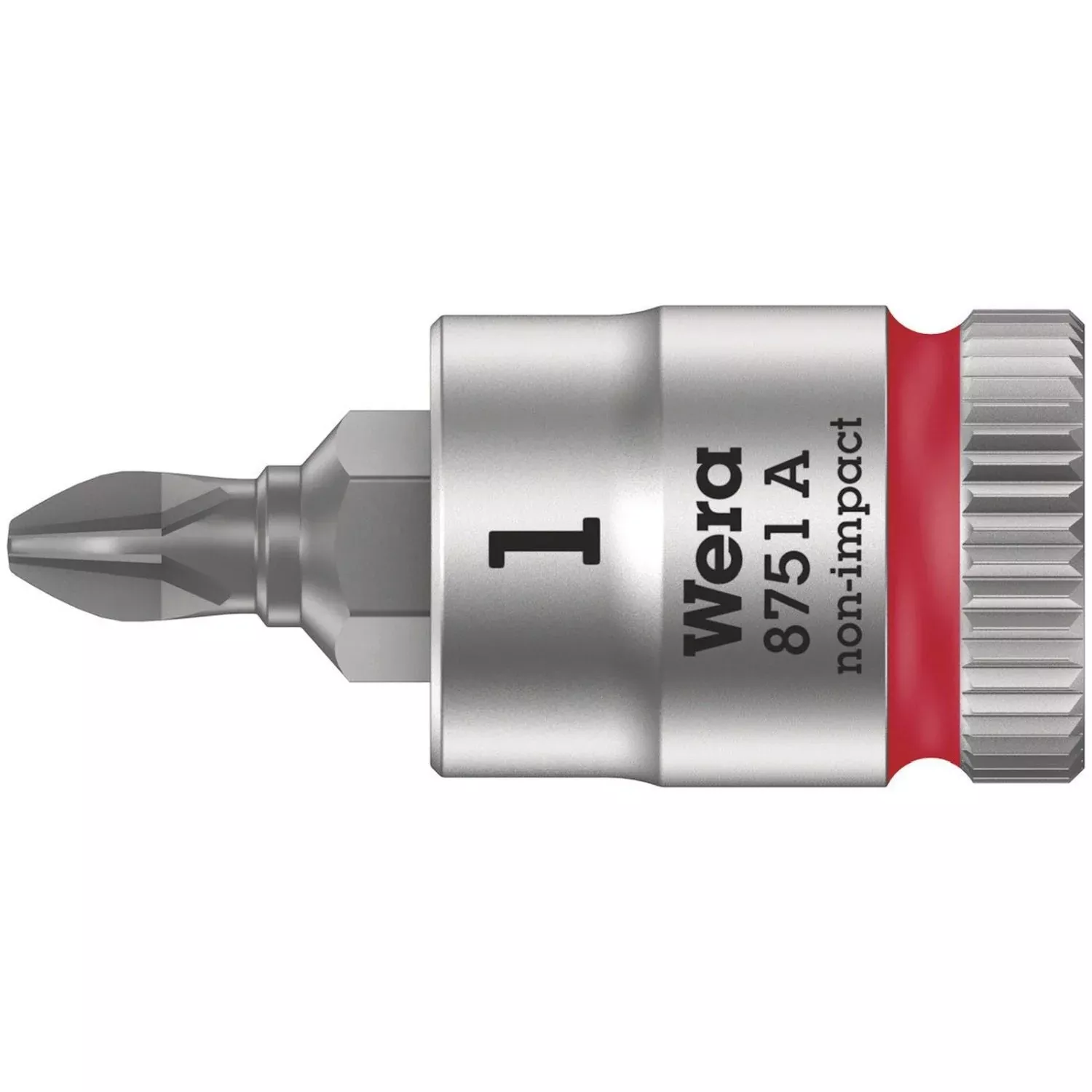 Wera 8751 A Phillips Zyklop Bit Socket, 1/4-in. Drive, Ph 1x28-mm.