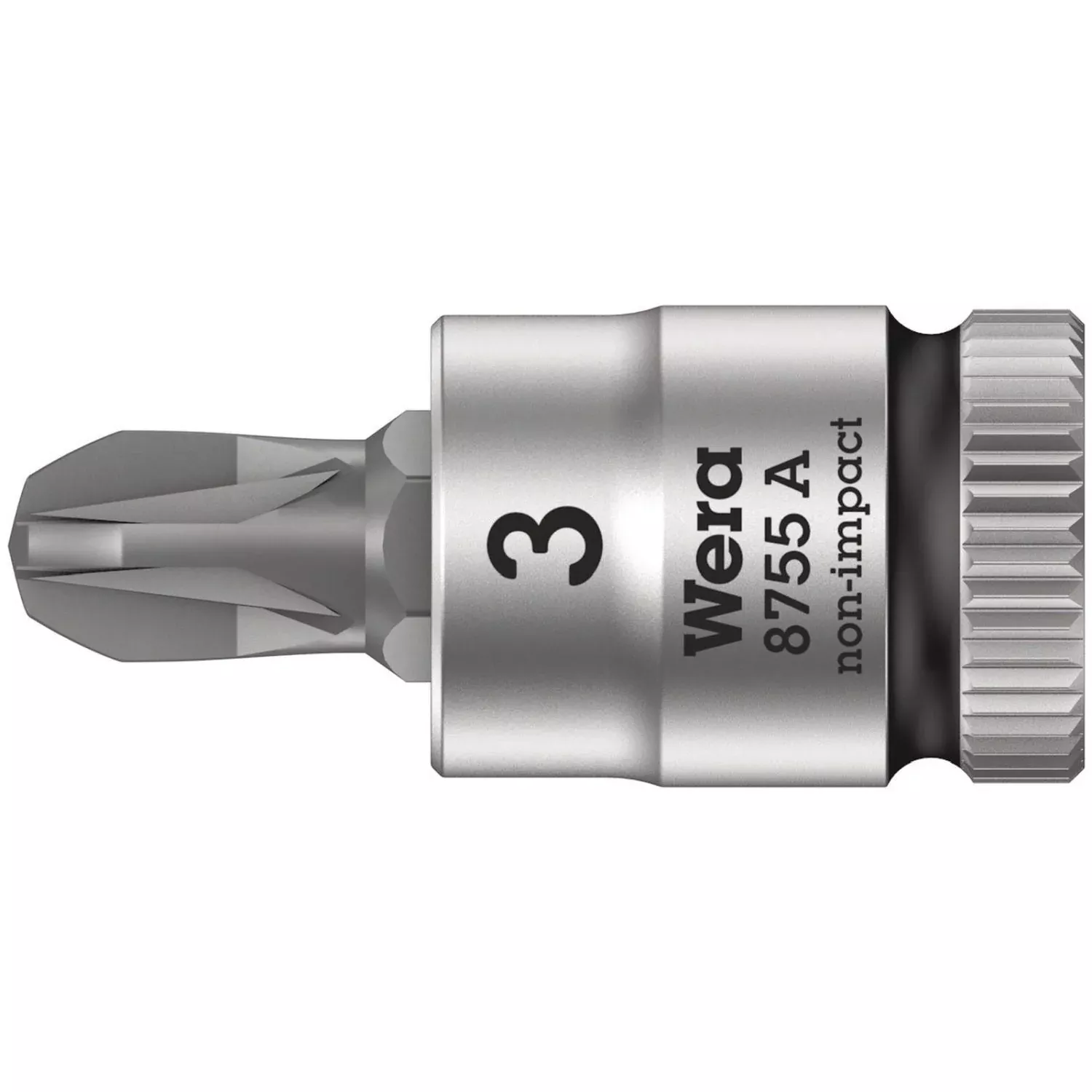 Wera 8755 A Pozidriv Zyklop Bit Socket, 1/4-in. Drive, Pz 3x28-mm.