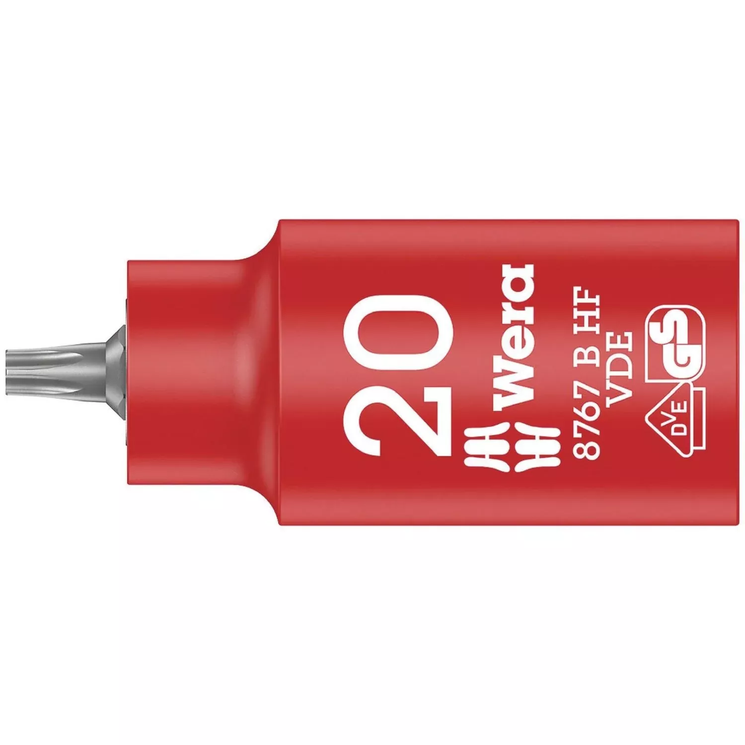 Wera 8767 B VDE Hf Torx Zyklop Bit Socket, Insulated, With Holding Function, 3/8-in. Drive, Torx 40x55-mm.