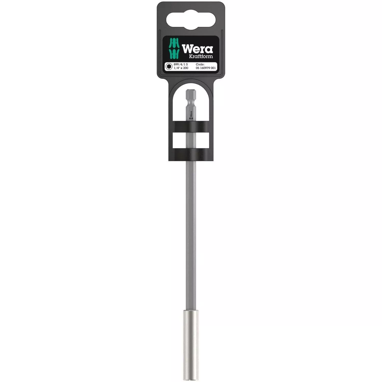 Wera 899/4/1 S Universal Bit Holder With Strong Retaining Ring, 1/4-in.x200-mm.