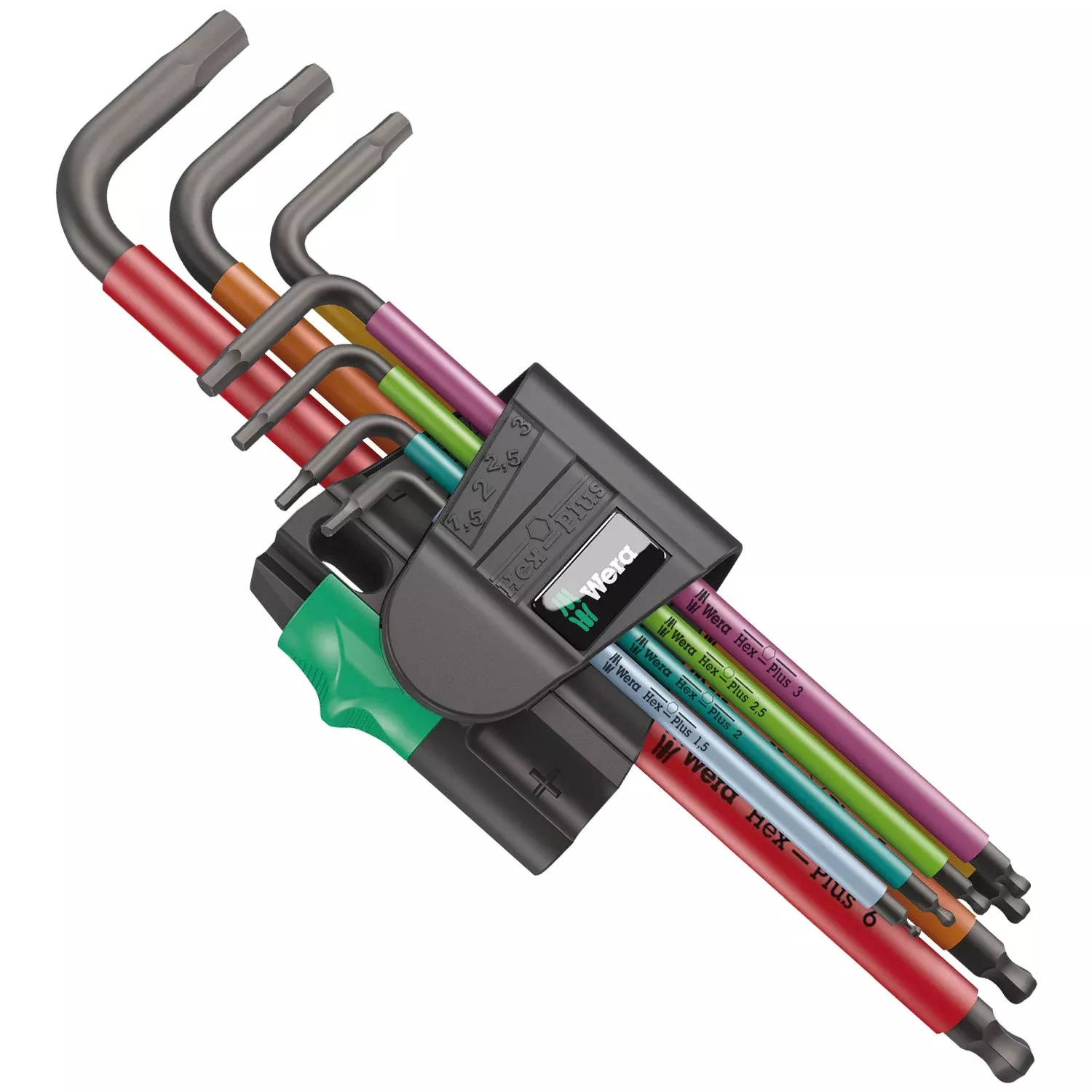 Wera 950/7 Hex-Plus Multicolour Magnet 1 L-Key Set, Metric, Blacklaser, 7-Pieces