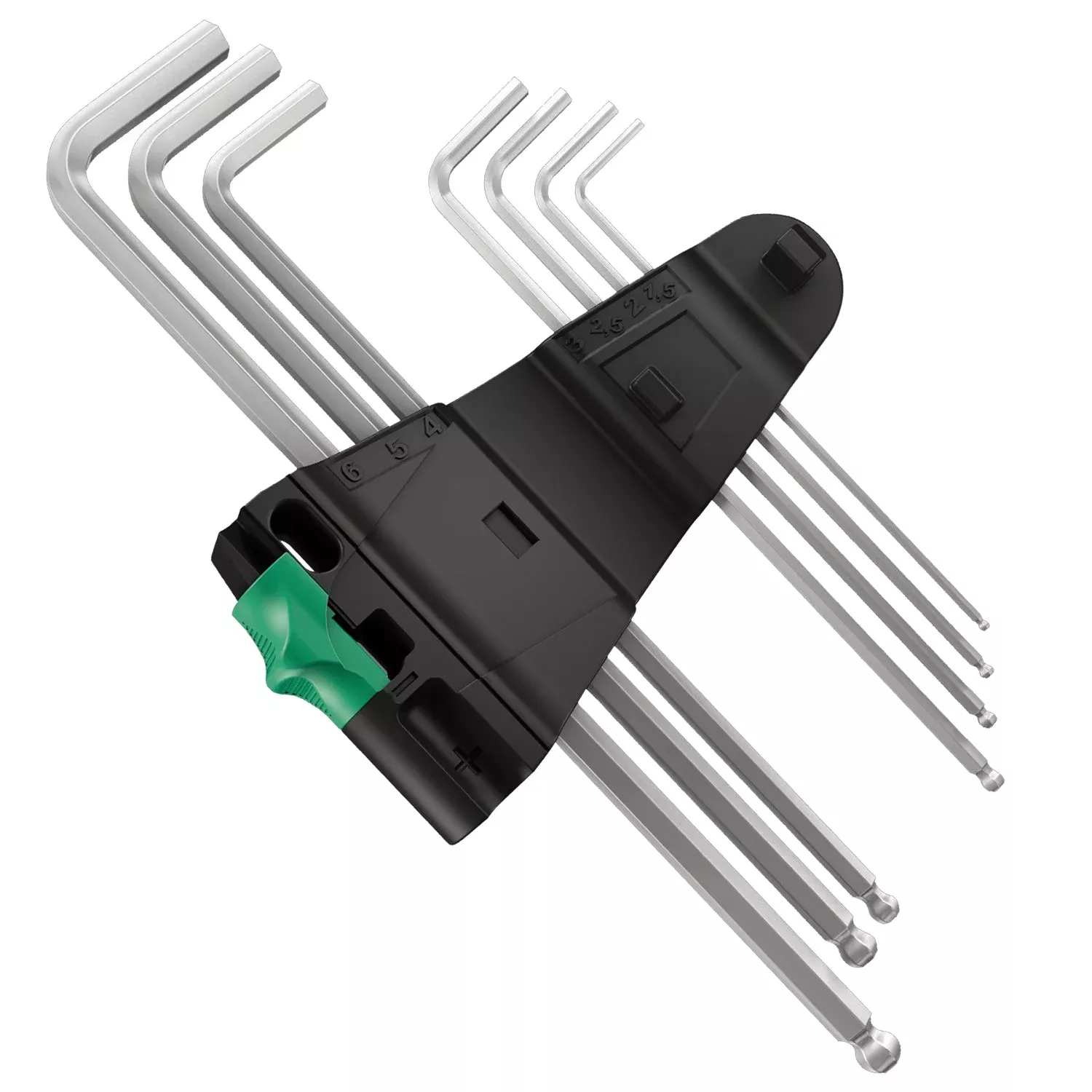 Wera 950/9 Hex-Plus 2 L-Key Set, Metric, Chrome-Plated, 9-Pieces
