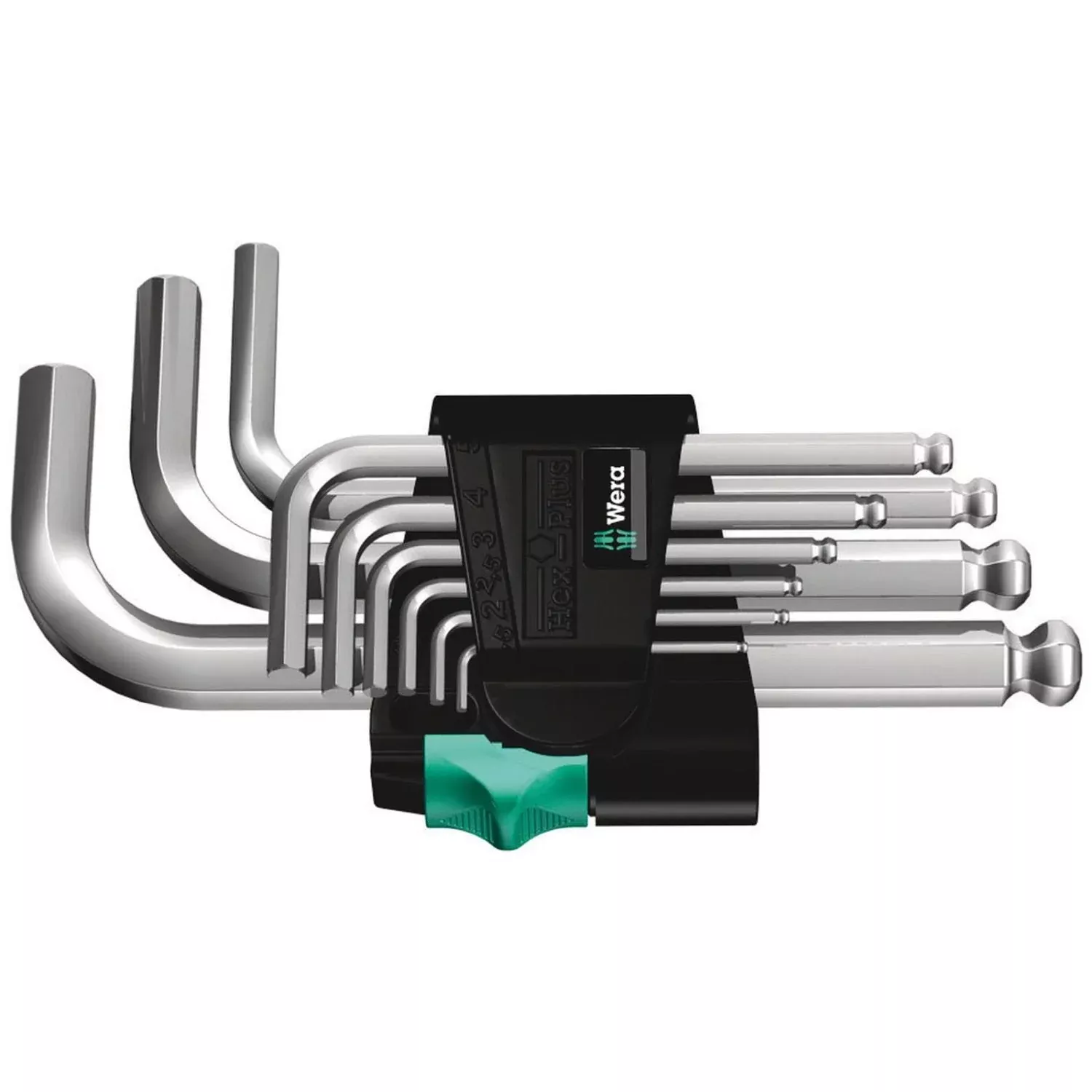 Wera 950/9 Hex-Plus 3 L-Key Set, Metric, Chrome-Plated, 9-Pieces