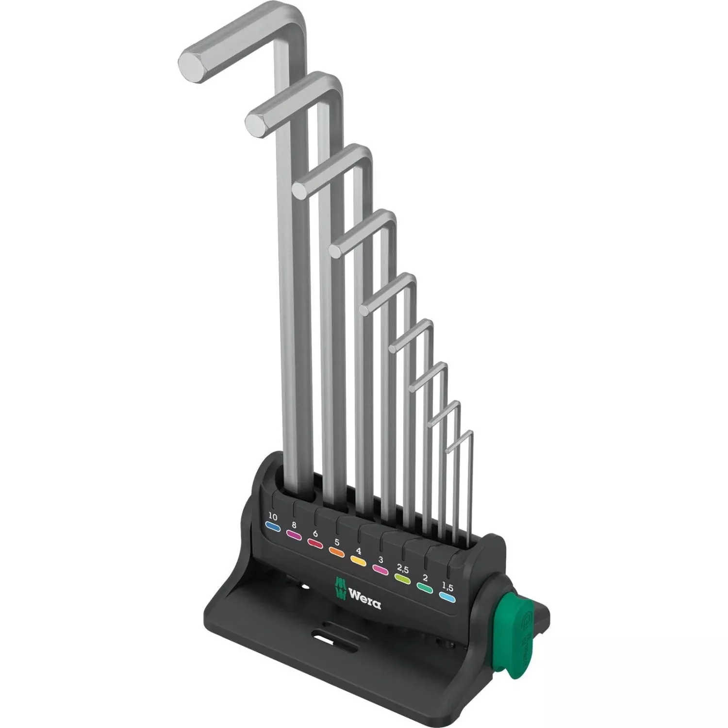Wera 950/9 Hex-Plus 8 L-Key Set, Metric, Chrome-Plated, 10-Pieces