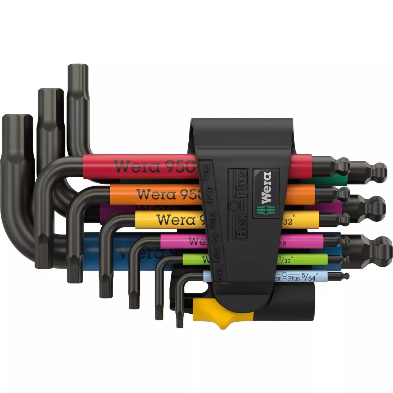 Wera 950/9 Hex-Plus Multicolour Imperial 3 L-Key Set, Imperial, Blacklaser, 9-Pieces