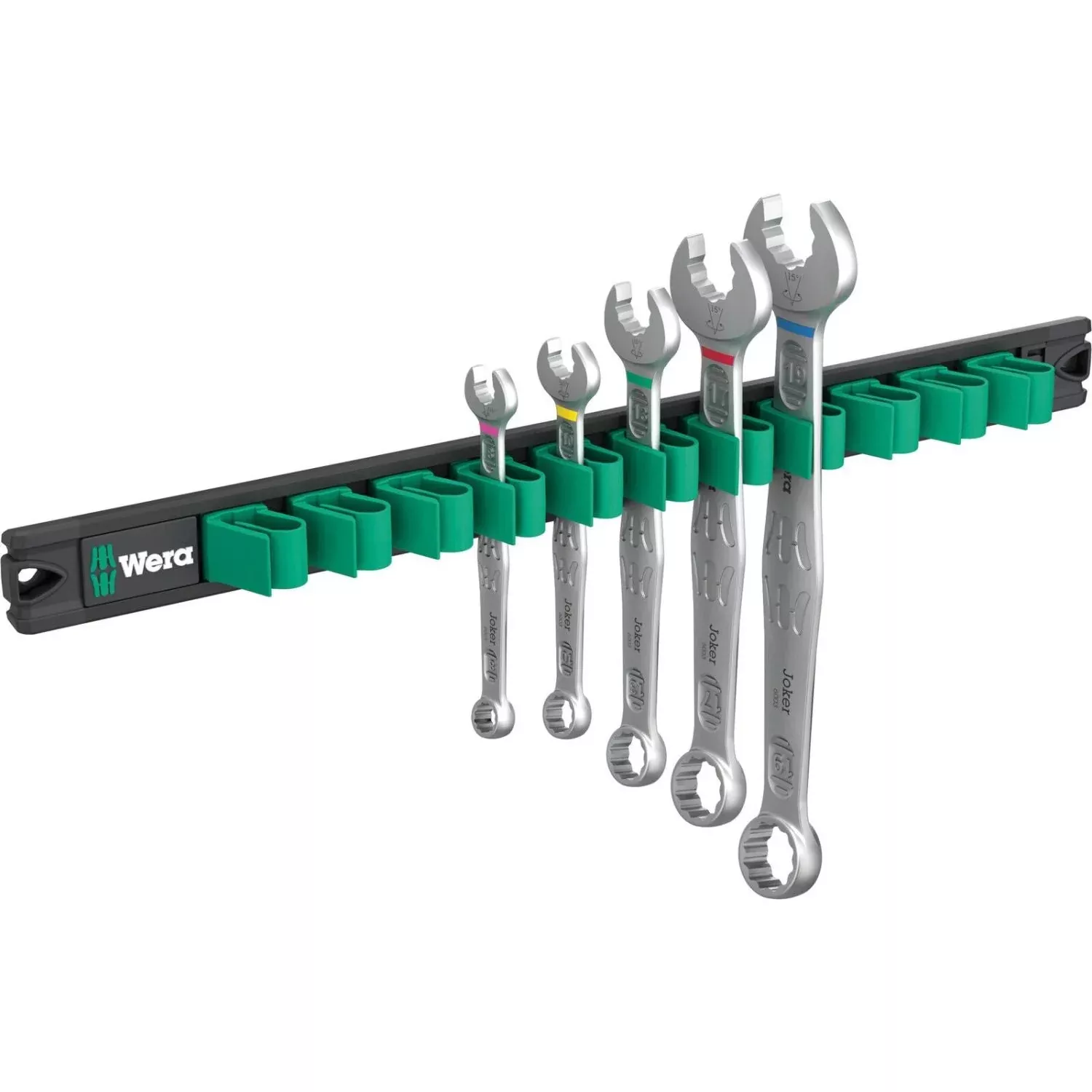 Wera 9641 Magnetic Rail 6003 Joker 2 Ring Spanner Set, 5-Pieces