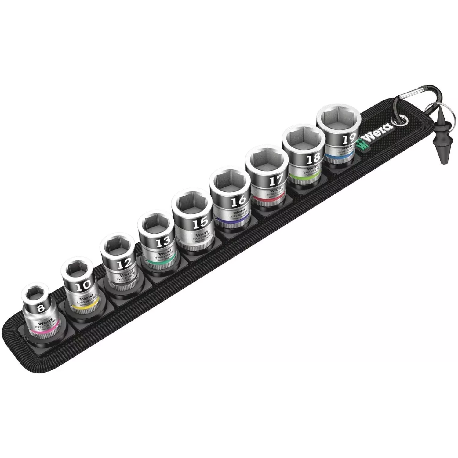 Wera Belt B 1 Zyklop Socket Set With Holding Function, 3/8-in. Drive, 10-Pieces