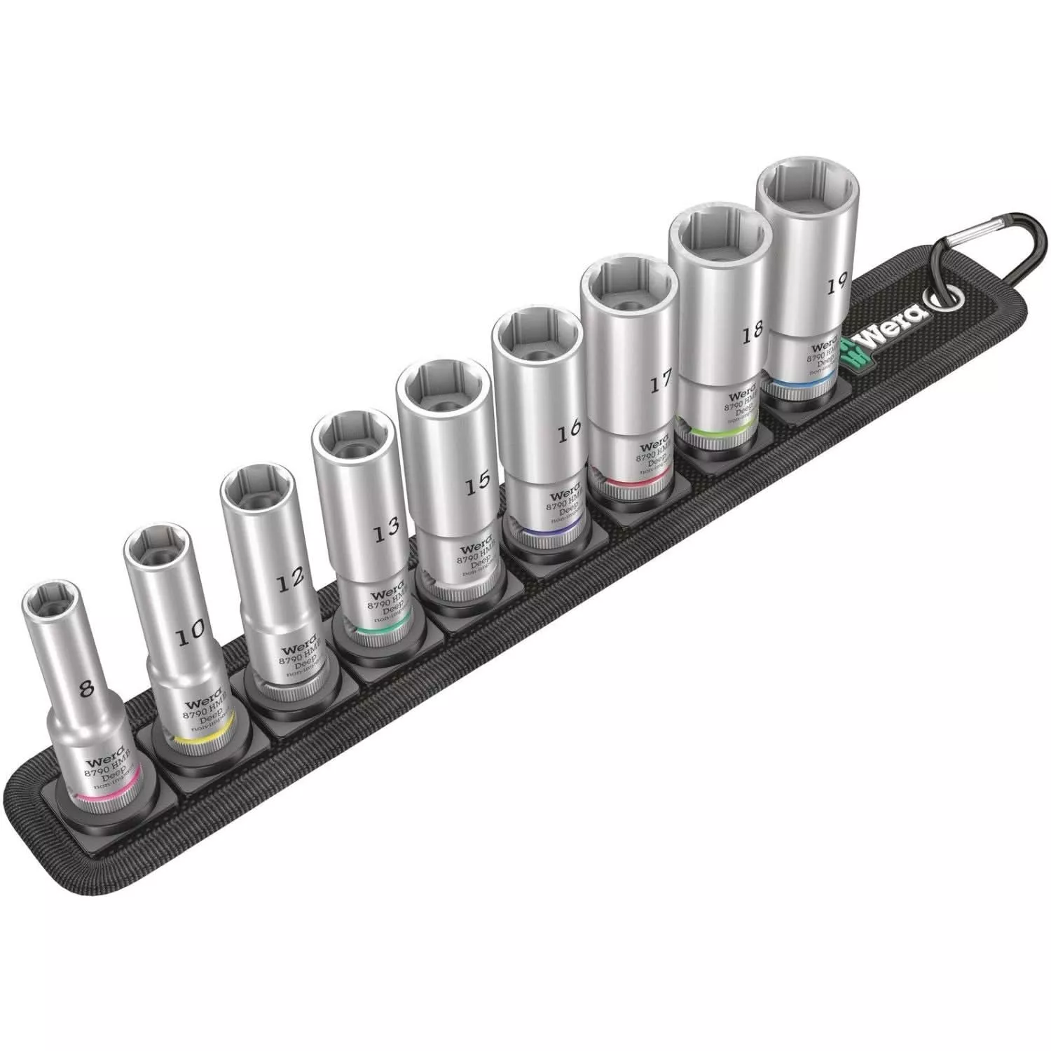Wera Belt B Deep 1 Socket Set, 3/8-in. Drive, 9-Pieces