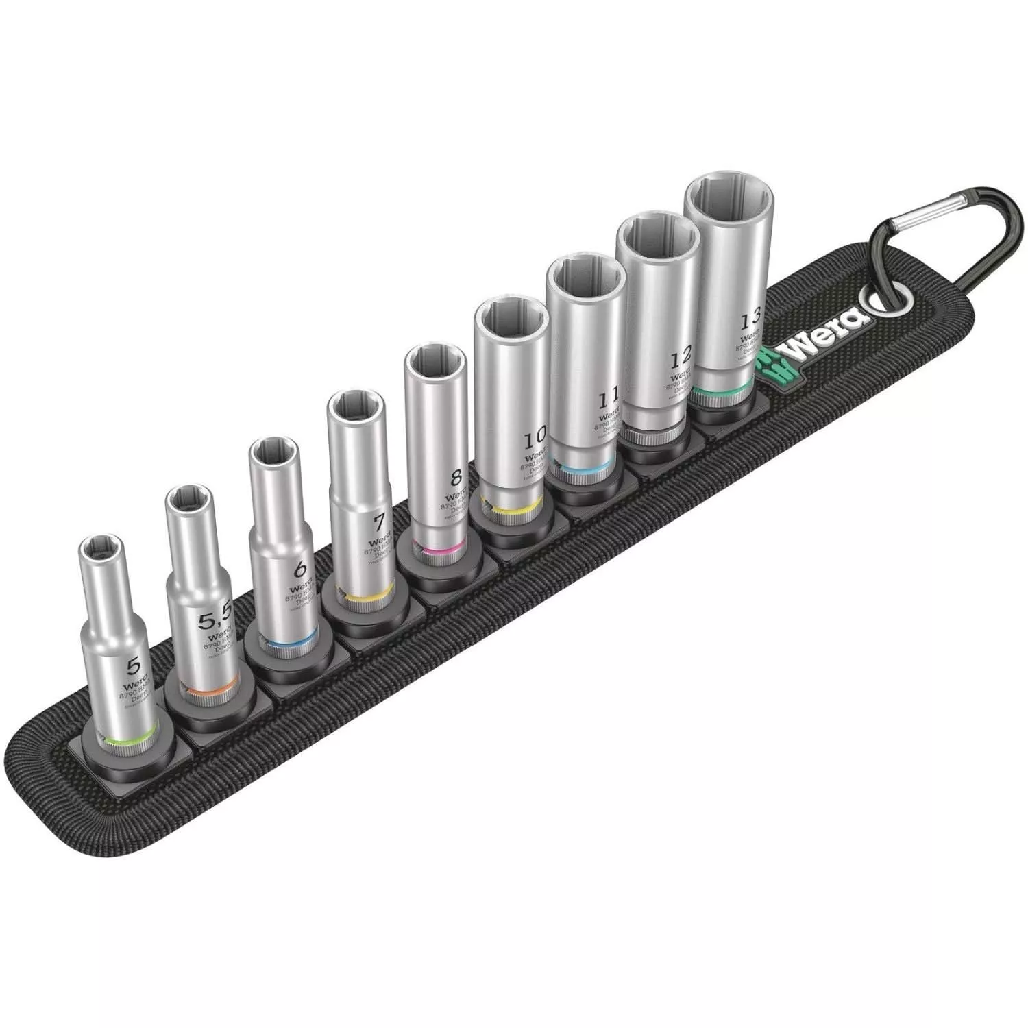 Wera Belt A Deep 1 Socket Set, 1/4-in. Drive, 9-Pieces