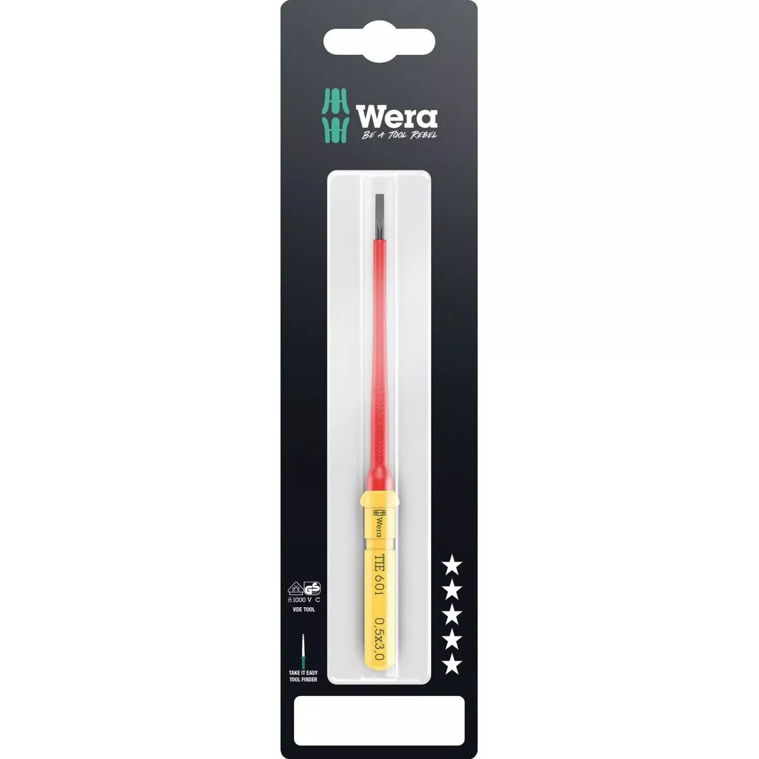 Wera Kraftform Kompakt VDE 60 I Take It Easy SB, 0.5x3x157-mm.