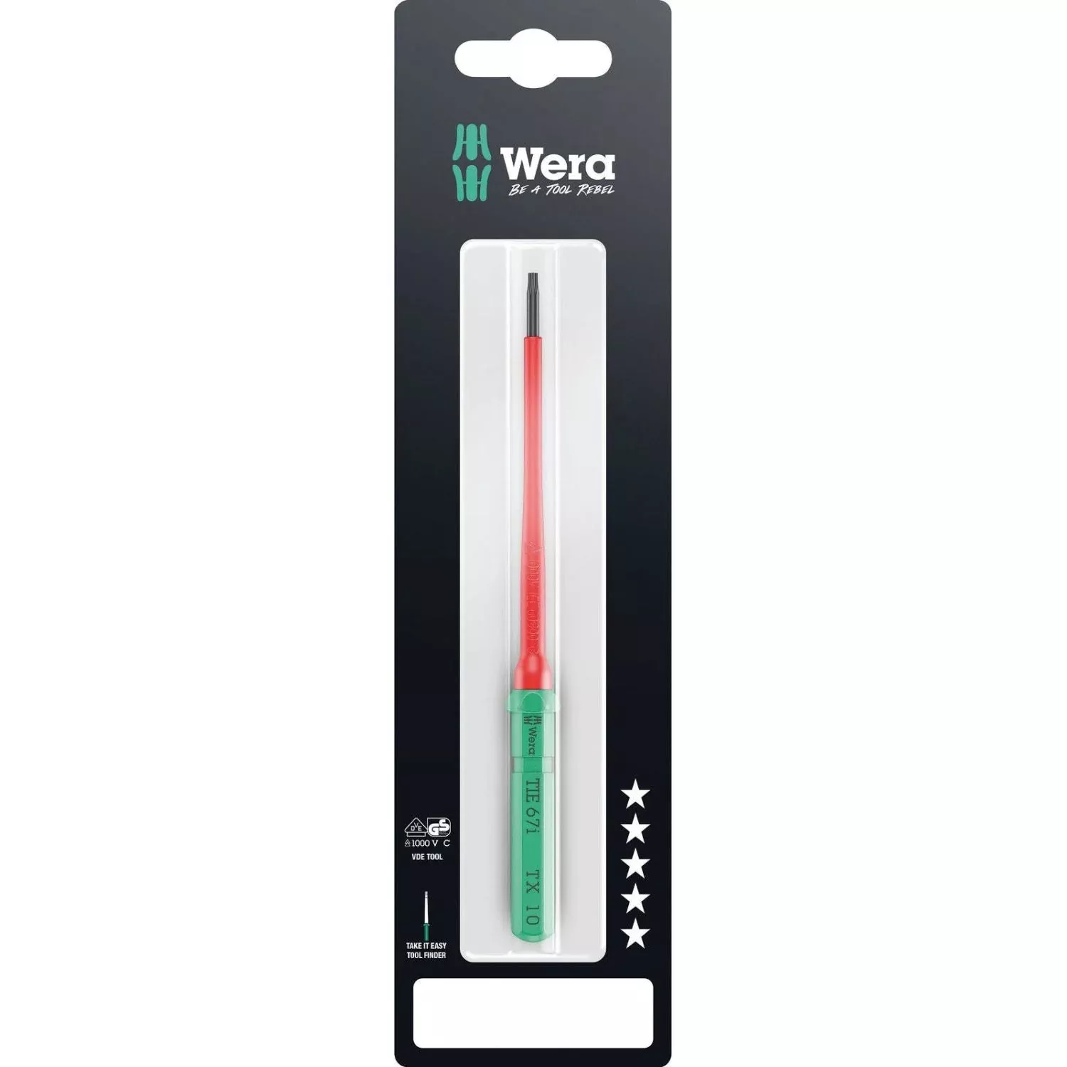 Wera Kraftform Kompakt VDE 67 I Torx Take It Easy SB, Torx 10x157-mm.