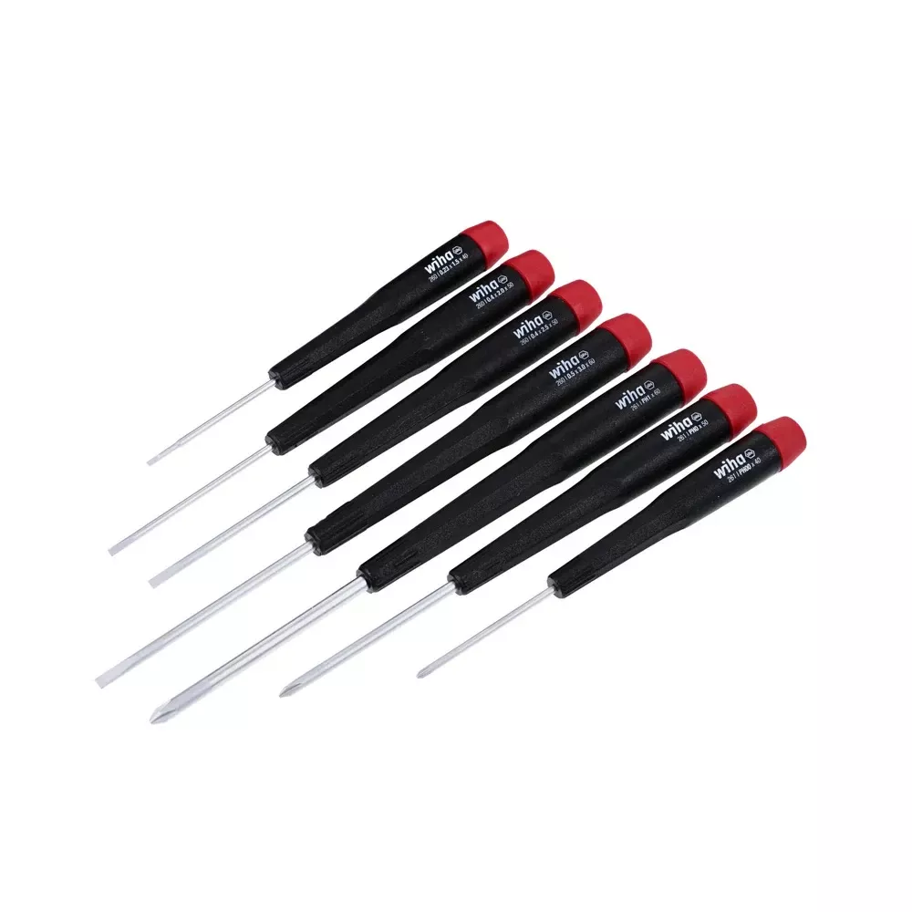 Wiha Tools USA 7 Piece Precision Slotted and Phillips Screwdriver Set 26197