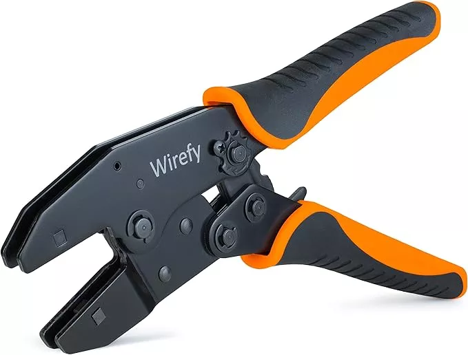 Wirefy Crimping Tool 8.7" for Quick Change Crimping Dies - Ratcheting Wire Crimper - Crimping Pliers - Terminal Crimp Tool - 26-8 AWG (Crimping Dies Sold Separately)