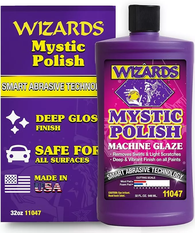 Wizards Mystic Polish Machine Glaze - Cutting Compound and Polish with Smart Abrasive Technology - Professional Car Scratch Remover - Water-Based Polishing Compound for Car Detailing Kit - 1 Gallon