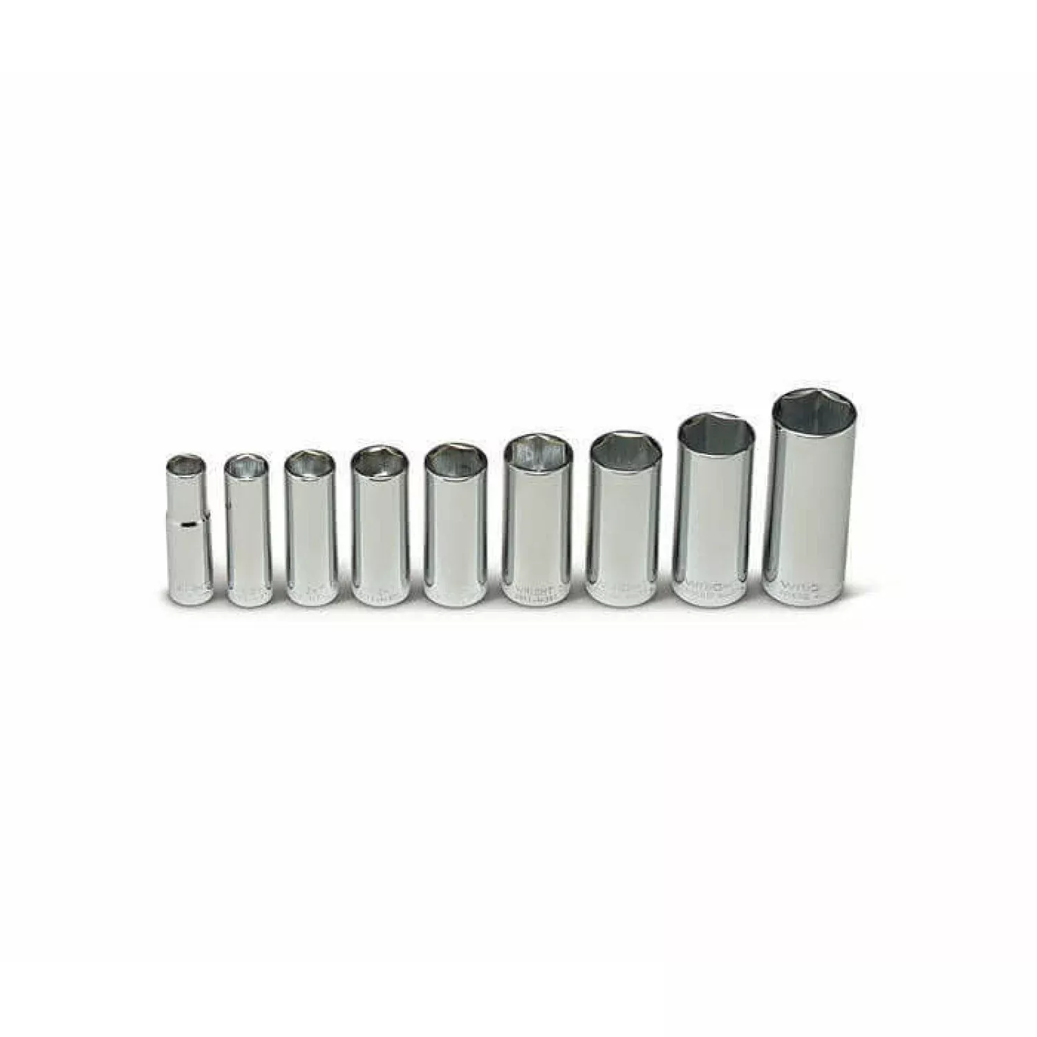 Wright Tool 304 3/8" Drive 6 Point Deep Socket Set 9 Piece
