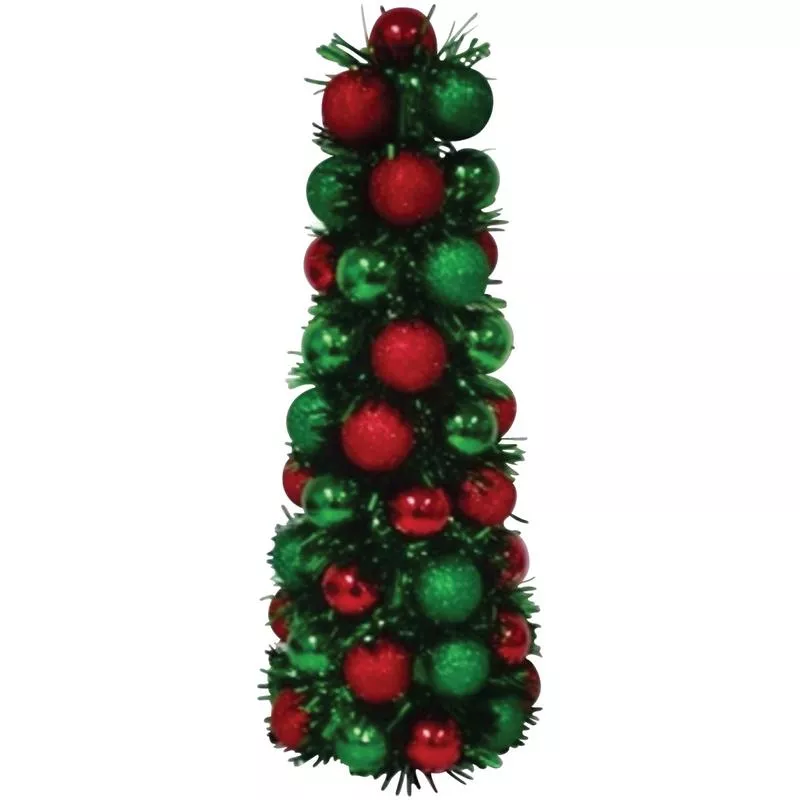 Youngcraft 17 In. Red & Green Shatterproof Cone Specialty Tree